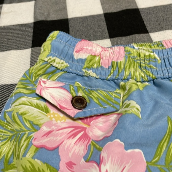 Polo Ralph Lauren Floral Swim Shorts Men's Size Medium Blue Pink Green Tropical - Picture 4 of 16